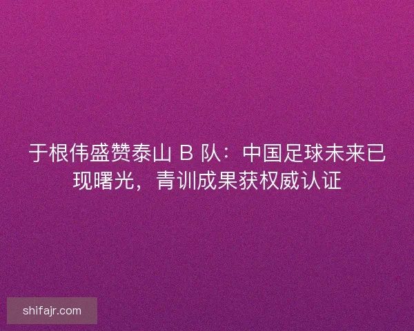 于根伟盛赞泰山 B 队：中国足球未来已现曙光，青训成果获权威认证