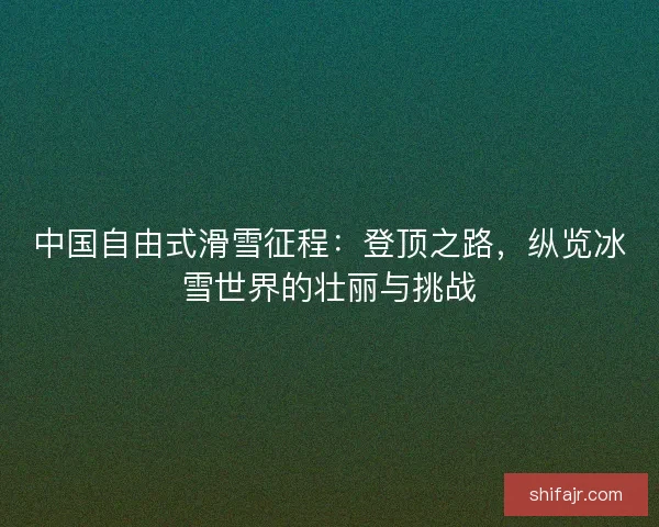 中国自由式滑雪征程：登顶之路，纵览冰雪世界的壮丽与挑战